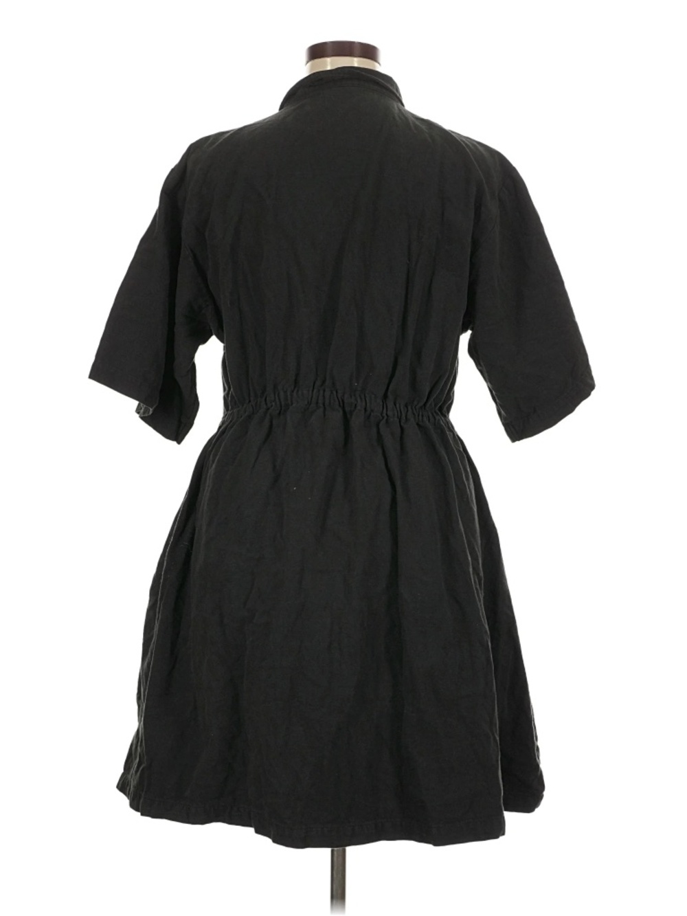 Noble Utility Dress In Ash  Black Zip-Front Short Sleeve Dress With Pockets 1X - Picture 4 of 8